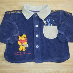 RARE Vintage Disney Pooh 100 Acre Collection Corduroy Blue 18 Month Boys Jacket